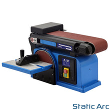 Load image into Gallery viewer, 650W ELECTRIC BELT + DISC SANDER 2in1 WOOD METAL LINISHER BENCH TOP LARGE TABLE
