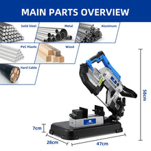 Load image into Gallery viewer, 1200W ELECTRIC HANDHELD BAND SAW 2in1 METAL WOOD CHOP STAND VICE BANDSAW CUT