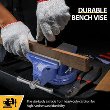 Load image into Gallery viewer, BENCH VICE CLAMP WORKTOP JAWS GRIP HOLD SWIVEL BASE MECHANICS VISE 125mm (5inch)
