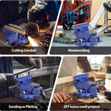 Load image into Gallery viewer, BENCH VICE CLAMP WORKTOP JAWS GRIP HOLD SWIVEL BASE MECHANICS VISE 125mm (5inch)