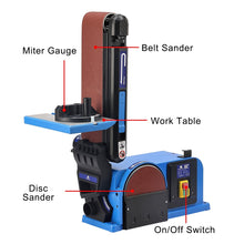 Load image into Gallery viewer, 650W ELECTRIC BELT + DISC SANDER 2in1 WOOD METAL LINISHER BENCH TOP LARGE TABLE