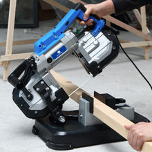 Load image into Gallery viewer, 1200W ELECTRIC HANDHELD BAND SAW 2in1 METAL WOOD CHOP STAND VICE BANDSAW CUT