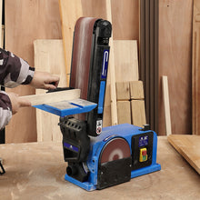 Load image into Gallery viewer, 650W ELECTRIC BELT + DISC SANDER 2in1 WOOD METAL LINISHER BENCH TOP LARGE TABLE