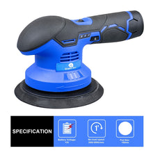 Load image into Gallery viewer, CORDLESS ROTARY CAR POLISHER BUFFER SANDER / 6 SPEED / 6" PADS / 12V BATTERY