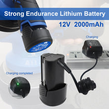 Load image into Gallery viewer, CORDLESS ROTARY CAR POLISHER BUFFER SANDER / 6 SPEED / 6" PADS / 12V BATTERY
