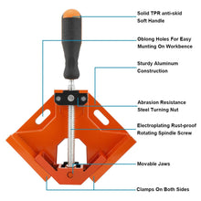 Load image into Gallery viewer, RIGHT ANGLE CORNER CLAMP 90 DEG VICE GRIP WELDING WOOD FRAME MITRE FIX SWING JAW