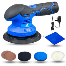 Load image into Gallery viewer, CORDLESS ROTARY CAR POLISHER BUFFER SANDER / 6 SPEED / 6" PADS / 12V BATTERY