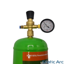 Load image into Gallery viewer, NITROGEN DISPOSABLE GAS BOTTLE CYLINDER KIT w/ REGULATOR GAUGE HOSE 2.2L
