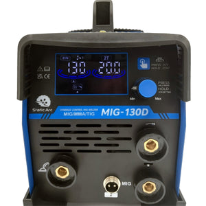 MIG 130D Inverter Gasless Welder 3in1 Synergic MMA ARC TIG Lift No Gas Flux 130A