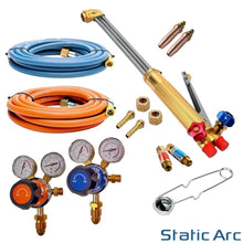 Load image into Gallery viewer, OXY PROPANE GAS CUTTING KIT TORCH HOSE OXYGEN FLAME CUTTER REGULATOR SET
