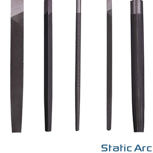 5pc ENGINEERS HAND FILE SET 8" LARGE METAL SANDING TOOL FLAT ROUND TRIANGLE RASP