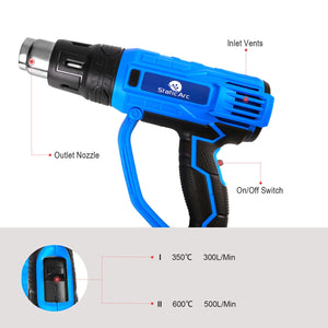 2000W ELECTRIC HEAT GUN HOT AIR NOZZLE POWER TOOL VARIABLE TEMP PAINT GLUE DRY