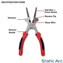 Load image into Gallery viewer, MIG WELDING PLIERS MULTI PURPOSE PINCER MAG TORCH TIP SHROUD WIRE CUTTER HAMMER
