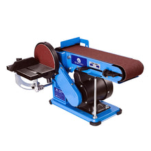 Load image into Gallery viewer, 375W ELECTRIC BENCH SANDER MACHINE ADJUSTABLE BELT DISC GRINDER POLISHER TOOL
