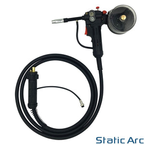 MIG WELDING SPOOL GUN TORCH MB15 EURO ALUMINIUM WIRE GAS GASLESS 3M CABLE